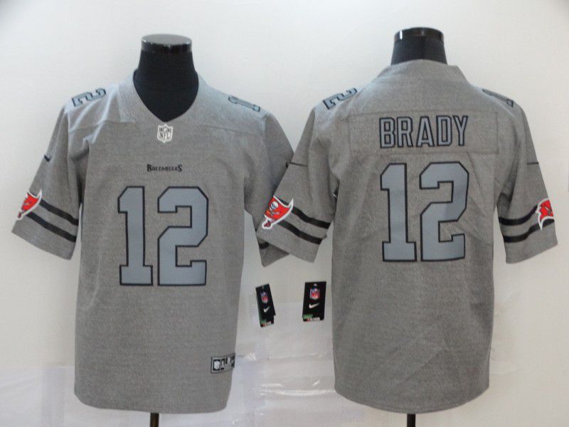 Men Tampa Bay Buccaneers #12 Brady Grey Nike Limited Vapor Untouchable NFL Jerseys